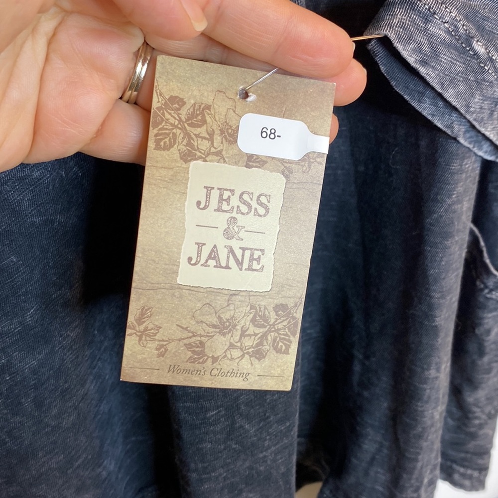 Jess & Jane Java Distressed Tunic Top Long Sleeve… - image 5
